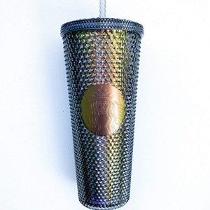 STARBUCKS STUDDED IRIDESCENT BLACK/GOLD Venti 24oz